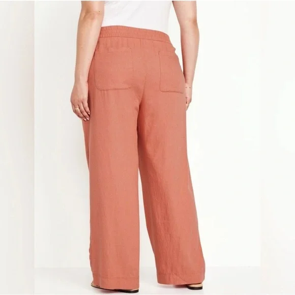 Old Navy Comfort Waistband High-Waisted Amber Linen-Blend Wide-Leg Pants 4X - Picture 3 of 8